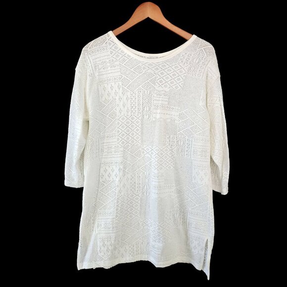 Vintage Papillon by Paula Carbone Matching Set White Knit Sweater and Pants - Picture 6 of 6